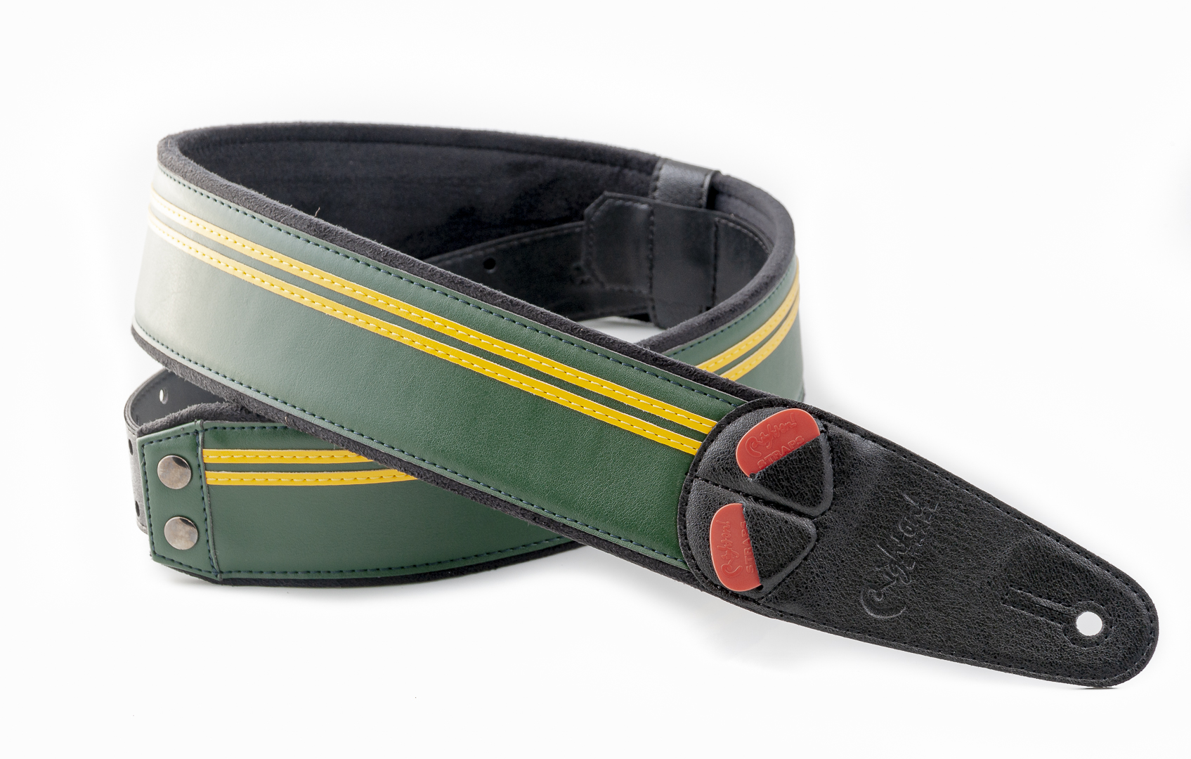 dark green guitar strap