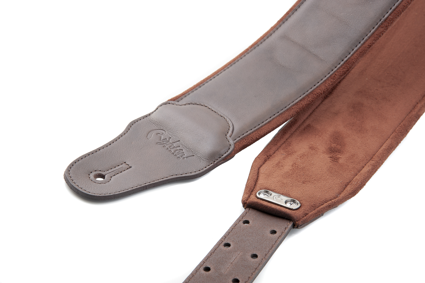 Most confortable guitar strap in leather Smooth Brown