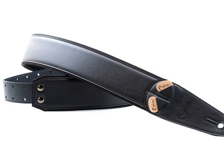 Correa de guitarra negra 6 cm Charm-60 cómoda y vegana para músicos