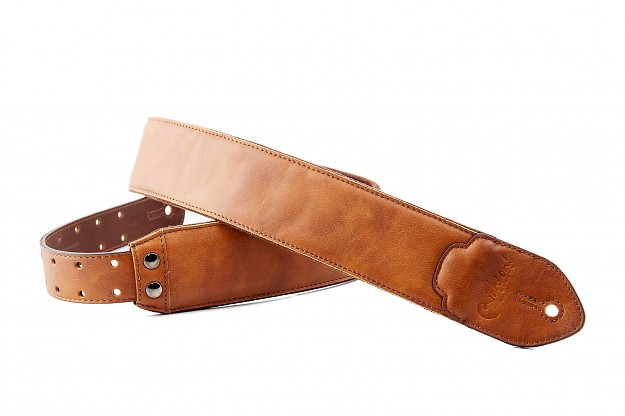  Right On! Straps LEATHERCRAFT Vintage/Brown Guitar Strap Made  in Spain : Musical Instruments