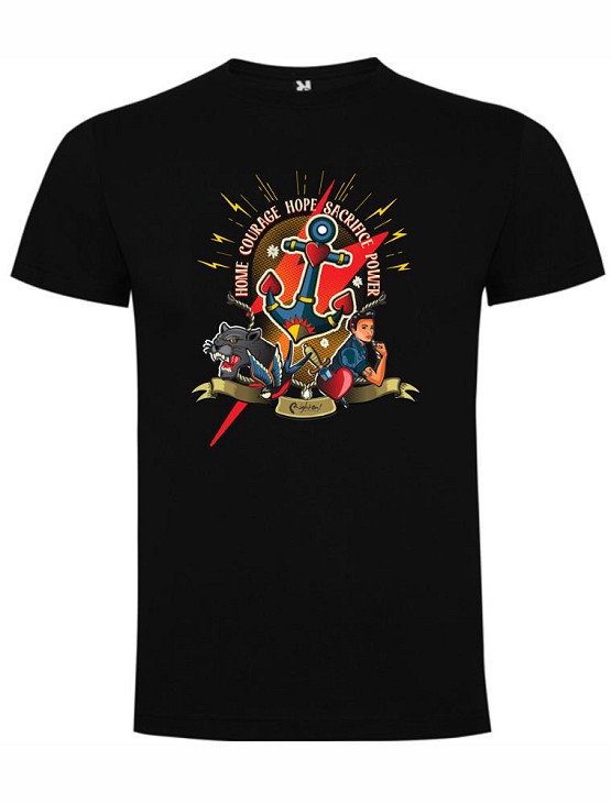 Camiseta diseño RightOn! Old School Negro