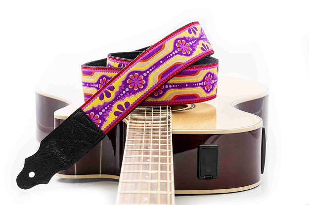 Laurel Purple Guitar Strap | Psychedelic Spirit of Laurel Canyon1