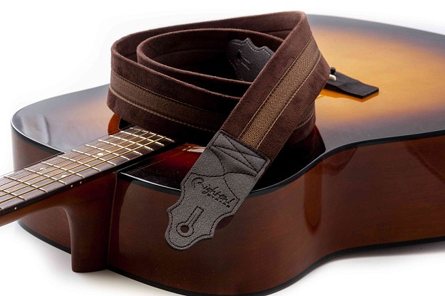 Sangle de Guitare Plain Brown | Élégance et confort végan1