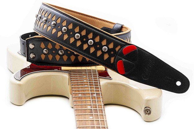 Armour Beige Guitar Strap | Medieval Design with Rivets1