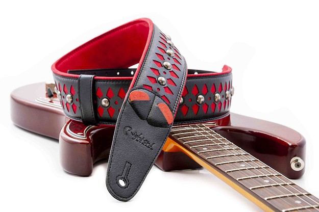 Armour Red Guitar Strap | Inspired by Medieval Armor1