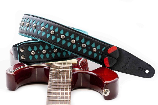 Armour Teal Guitar Strap | Inspired by Medieval Armor1