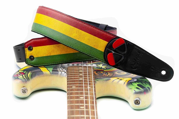 Sangle de Guitare Legend Rasta inspirée par Keith Richards | RightOn! Straps1