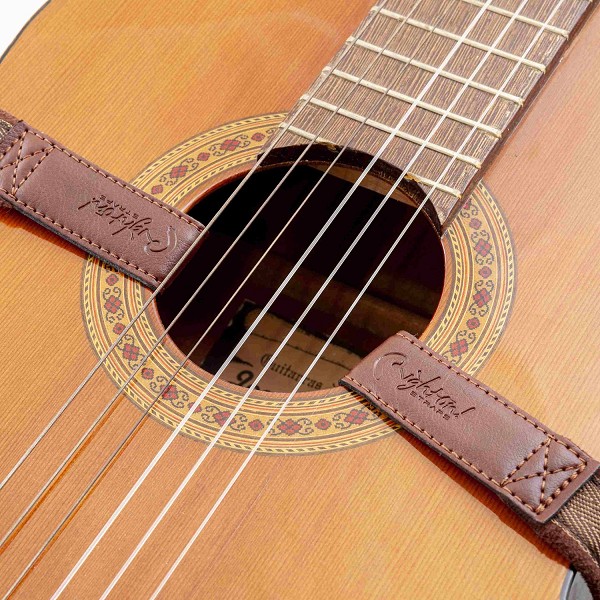 Correa de Guitarra Clásica Dual Hook Brown - Sujeción Segura sin pines