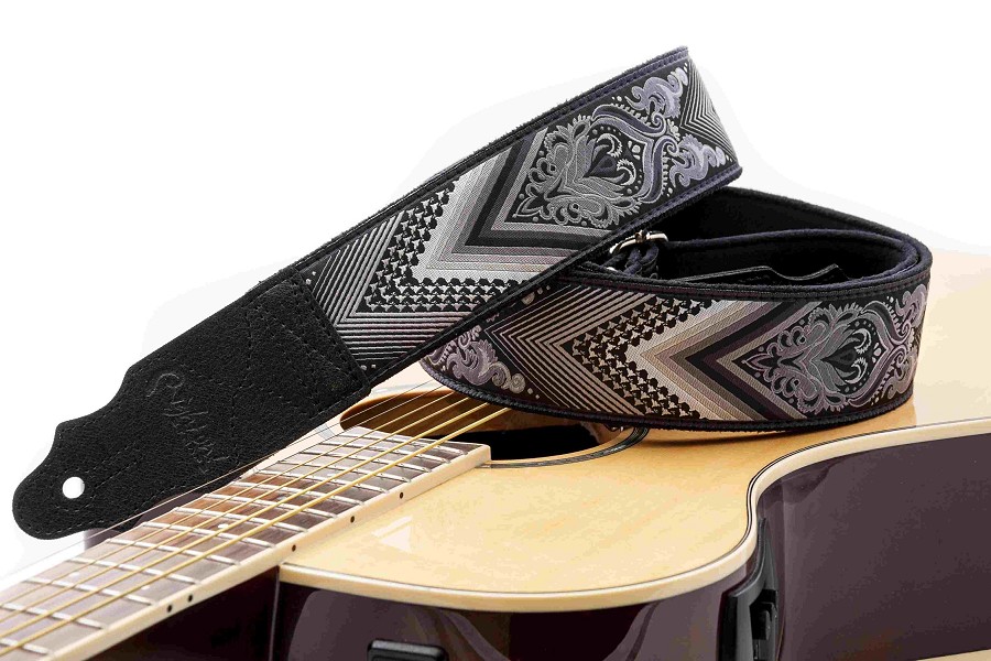 Arrow Black Gitarrengurt | Exklusives Vintage-Design in Graustufen1