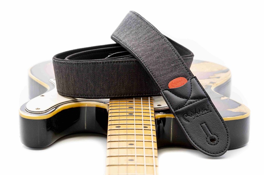 Denim-50 Black Guitar Strap | Padded & Adjustable | Roadrunner1