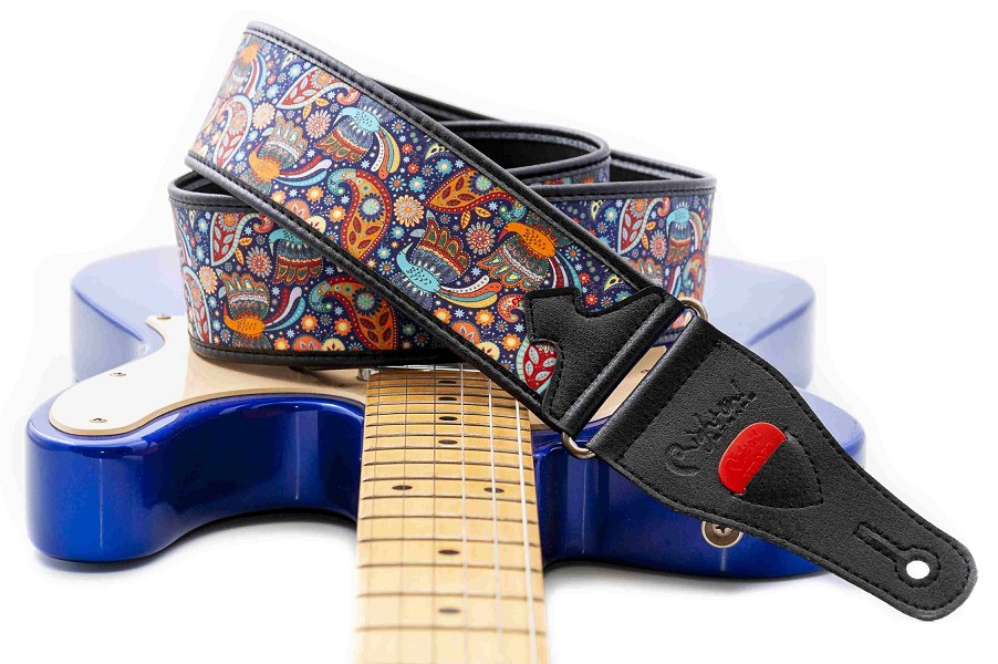 KASHMIR Blue Guitar Strap | Inspired by Led Zeppelin and Psychedelic Rock1