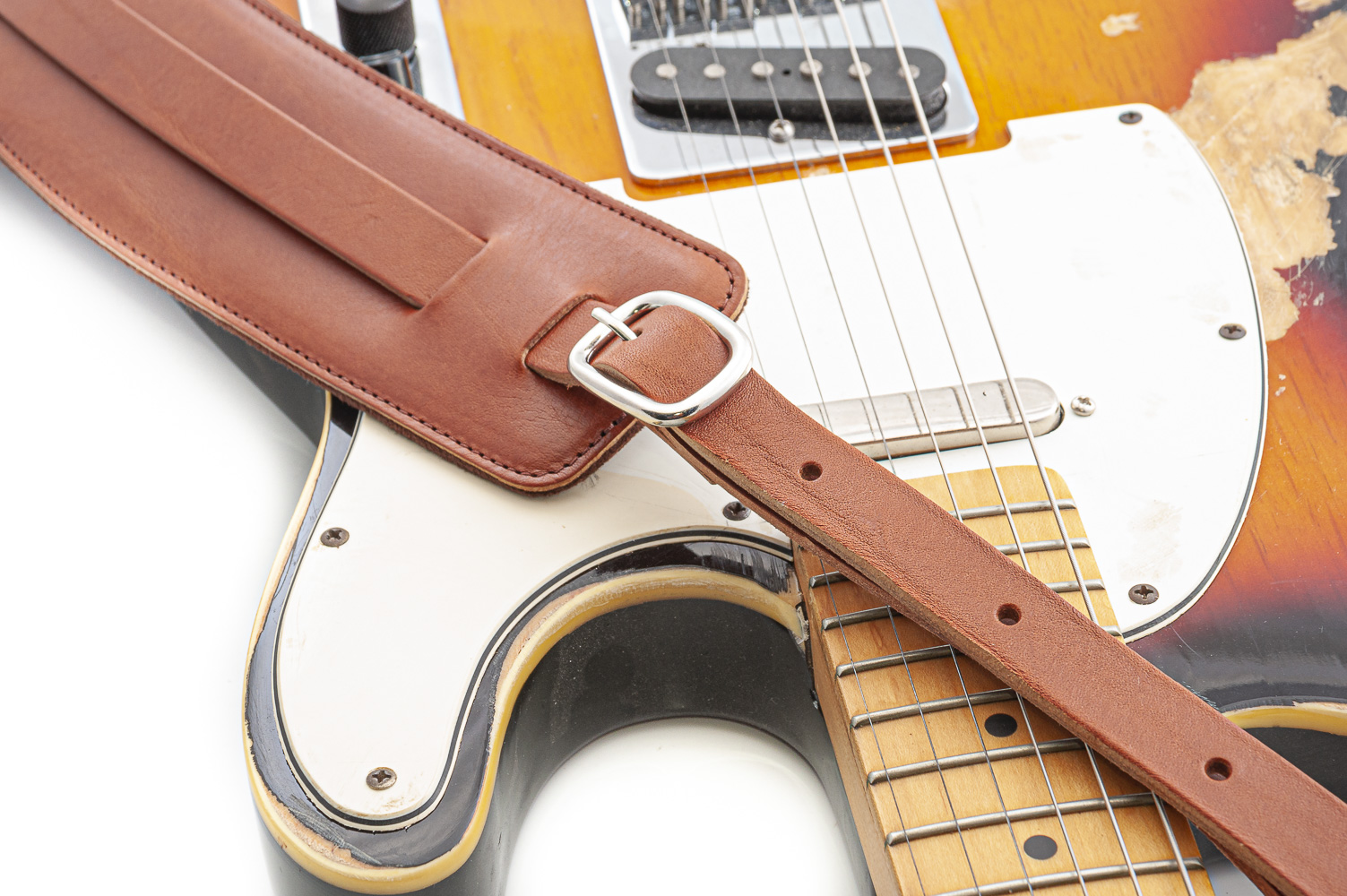 Saddle guitar strap, rock strap for guitar Slim Guitar color woody